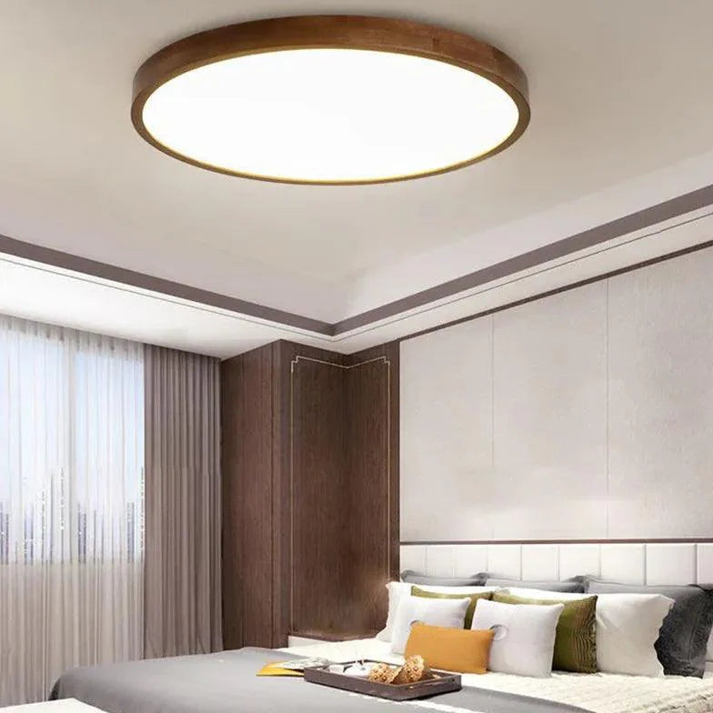 Warm and Elegant Wooden Flush Ceiling Lights for Home Use - Rebooters