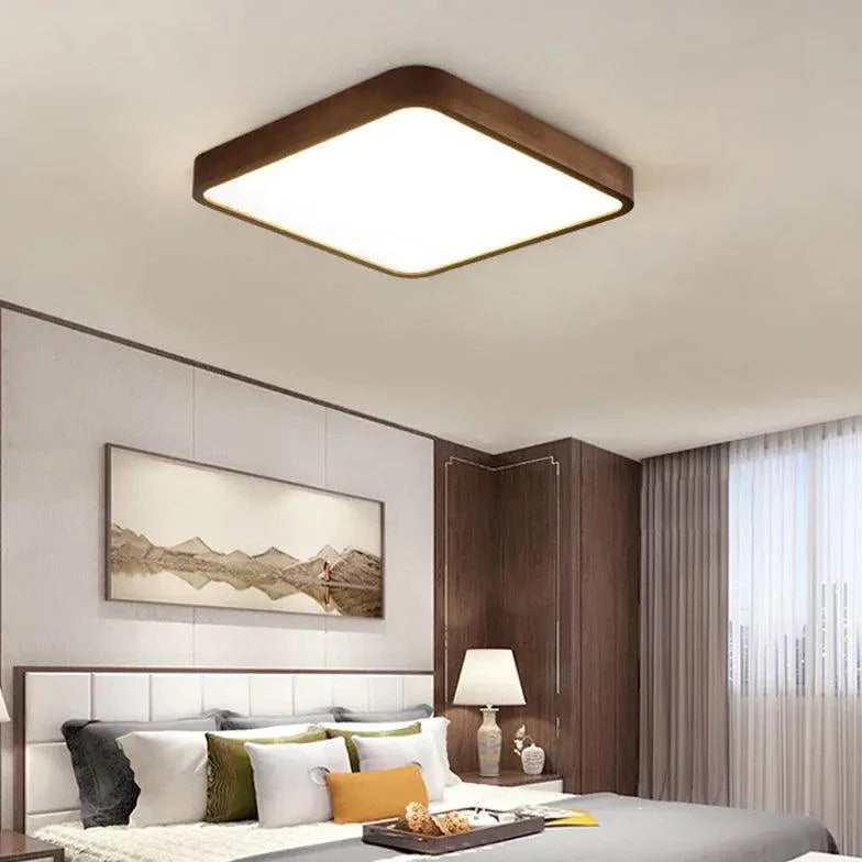 Warm and Elegant Wooden Flush Ceiling Lights for Home Use - Rebooters