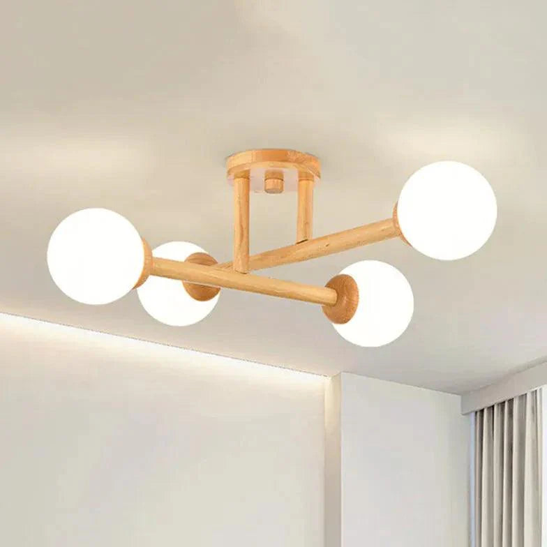 Triangle Interlacing Bedroom Wooden Flush Ceiling Lights Design - Rebooters