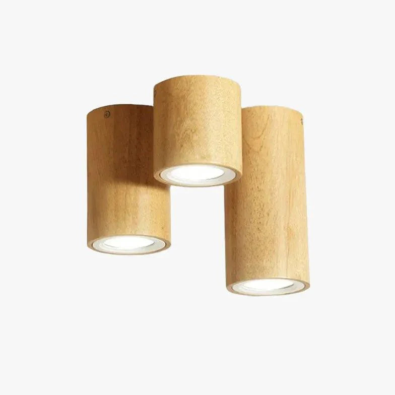 Rounded Column Wooden Flush Ceiling Lights for Indoor Use - Rebooters