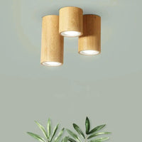 Rounded Column Wooden Flush Ceiling Lights for Indoor Use - Rebooters