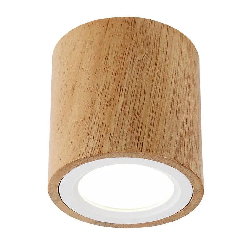 Rounded Column Wooden Flush Ceiling Lights for Indoor Use - Rebooters