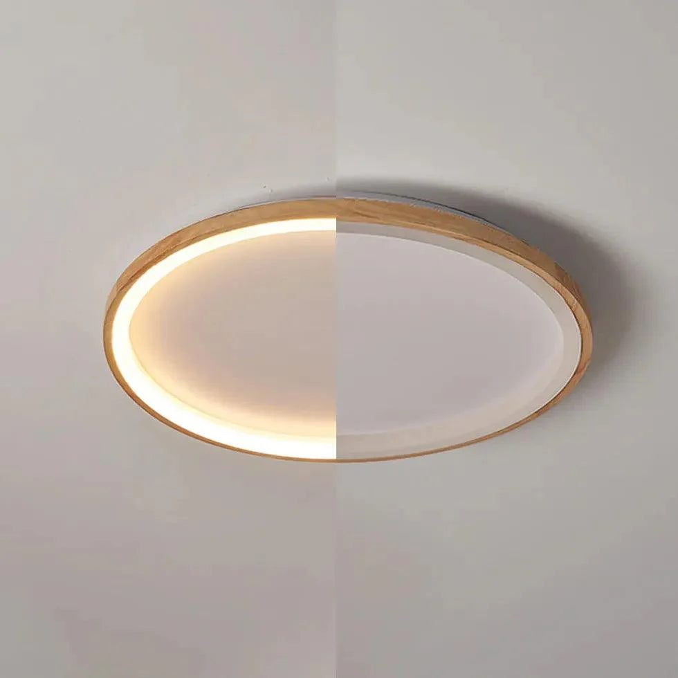 Depression Neutral Modern Wooden Flush Ceiling Lights Fixture - Rebooters