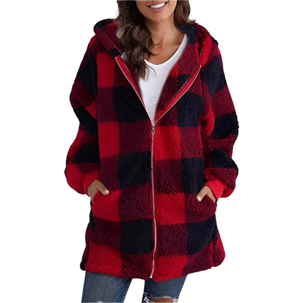 Womens Cozy Plaid Fleece Jacket for Ultimate Comfort Wear - Rebooters