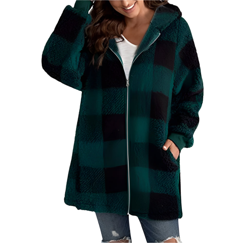 Womens Cozy Plaid Fleece Jacket for Ultimate Comfort Wear - Rebooters