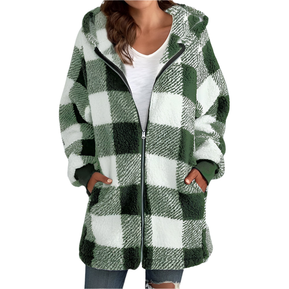 Womens Cozy Plaid Fleece Jacket for Ultimate Comfort Wear - Rebooters