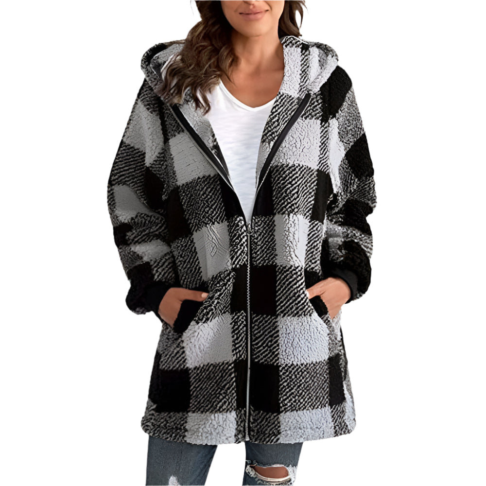 Womens Cozy Plaid Fleece Jacket for Ultimate Comfort Wear - Rebooters