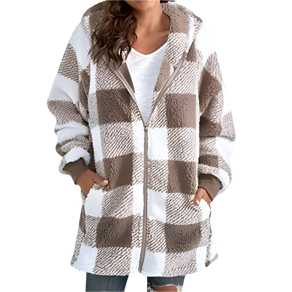 Womens Cozy Plaid Fleece Jacket for Ultimate Comfort Wear - Rebooters