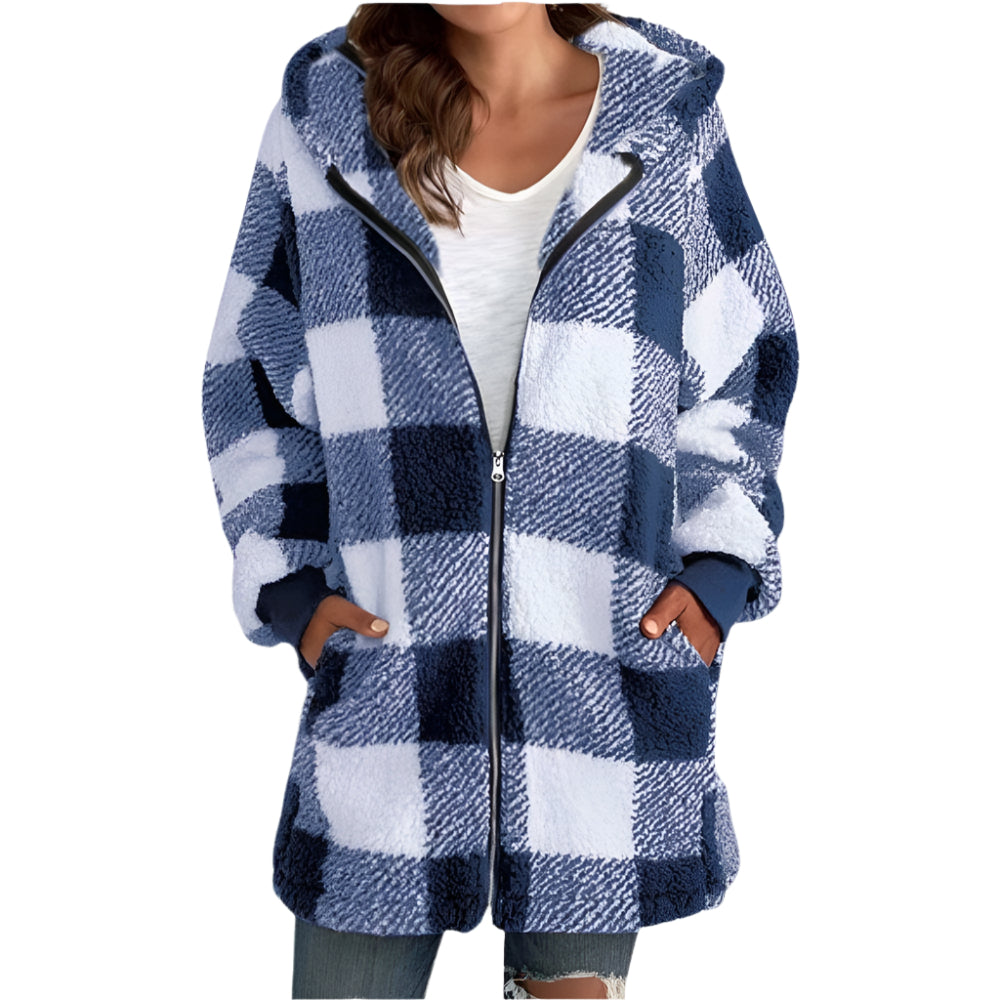 Womens Cozy Plaid Fleece Jacket for Ultimate Comfort Wear - Rebooters