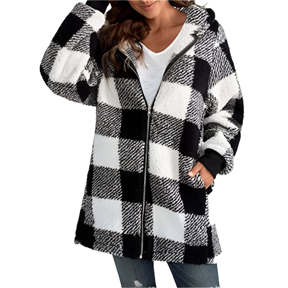 Womens Cozy Plaid Fleece Jacket for Ultimate Comfort Wear - Rebooters