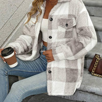 Womens Cozy Plaid Fleece Shacket for Ultimate Comfort - Rebooters