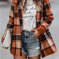 Womens Chic Plaid Open-Front Jacket for Effortless Style - Rebooters