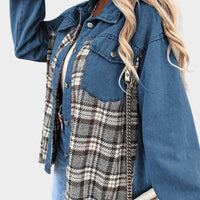 Womens Chic Plaid Patchwork Oversized Jacket for Style - Rebooters