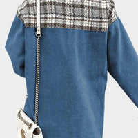 Womens Chic Plaid Patchwork Oversized Jacket for Style - Rebooters