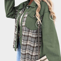 Womens Chic Plaid Patchwork Oversized Jacket for Style - Rebooters