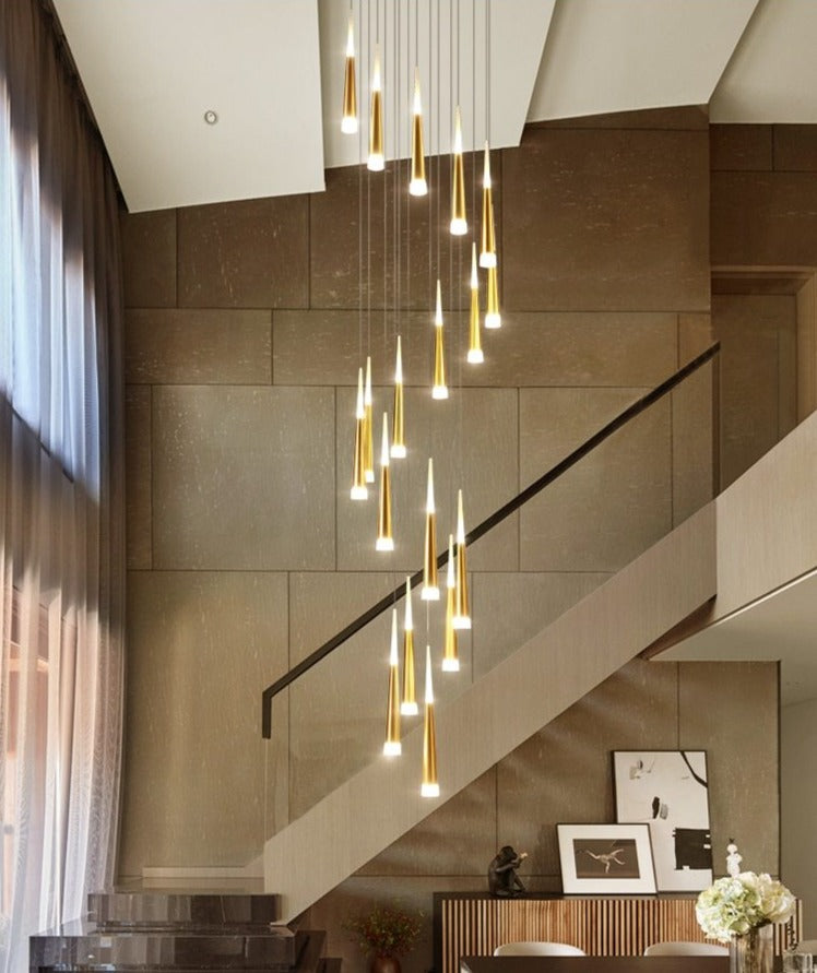 European Style Luxury Waterfall Cone Chandelier Light Fixture | Rebooters - Rebooters