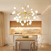 Modern Leaf Scattered Platinum Chandelier for Elegant Homes | Rebooters - Rebooters