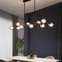 Modern Long Pole Glass Horizontal Chandelier for Elegant Spaces | Rebooters - Rebooters