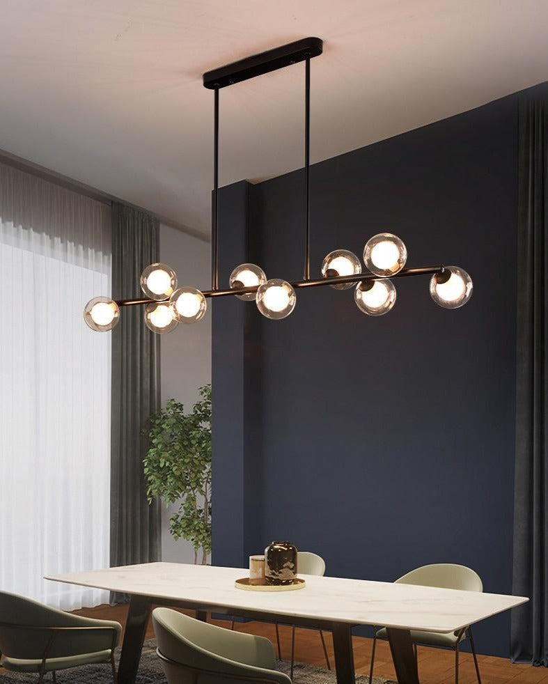 Modern Long Pole Glass Horizontal Chandelier for Elegant Spaces | Rebooters - Rebooters