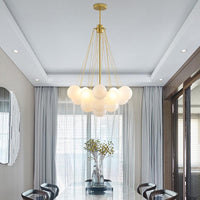 European Style White Flower Cluster Ball Glass Chandelier | Rebooters - Rebooters