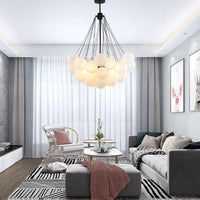 European Style White Flower Cluster Ball Glass Chandelier | Rebooters - Rebooters