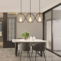 Retro Black Linear Iron Frame Lamp for Modern Interiors | Rebooters - Rebooters
