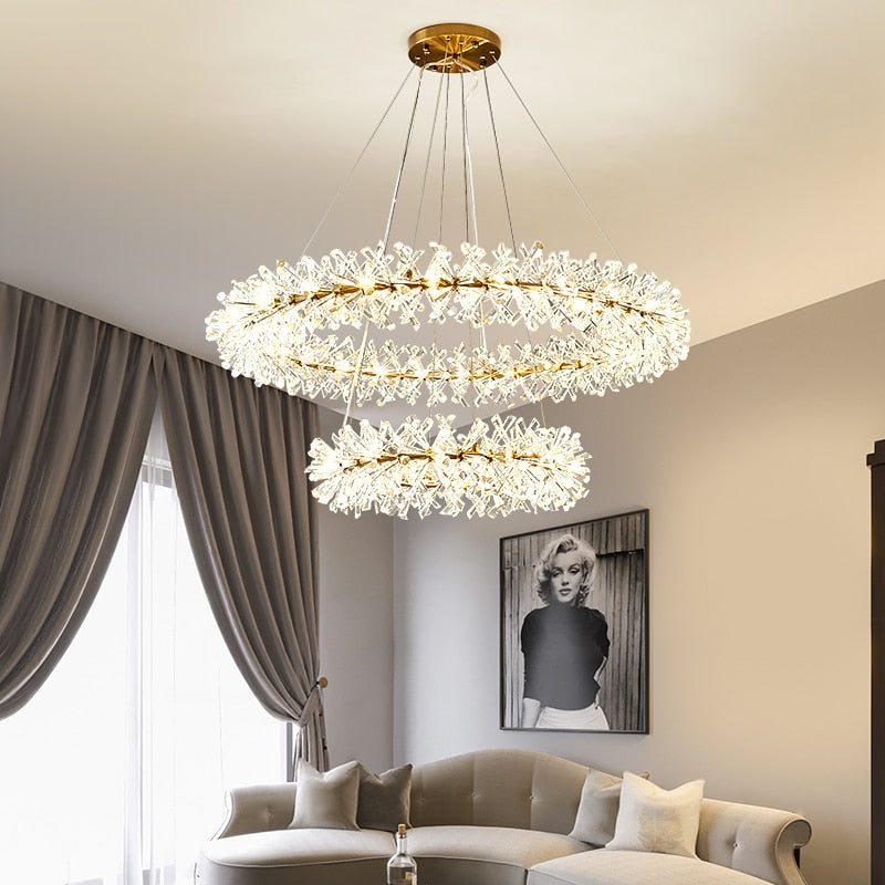 Multi-Layered Luxury Transparent Crystal Chandelier Light | Rebooters - Rebooters