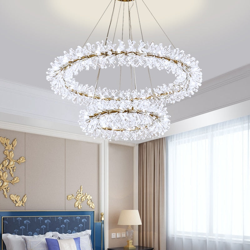 Multi-Layered Luxury Transparent Crystal Chandelier Light | Rebooters - Rebooters