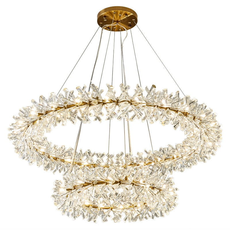 Multi-Layered Luxury Transparent Crystal Chandelier Light | Rebooters - Rebooters