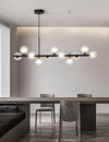 Modern Horizontal White Frosted Glass Ball Chandelier 7 Bulbs | Rebooters - Rebooters