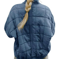 Womens Cozy Lightweight Winter Zip-Up Jacket in Quilted Fleece - Rebooters