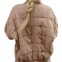 Womens Cozy Lightweight Winter Zip-Up Jacket in Quilted Fleece - Rebooters