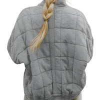 Womens Cozy Lightweight Winter Zip-Up Jacket in Quilted Fleece - Rebooters