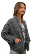 Womens Cozy Lightweight Winter Zip-Up Jacket in Quilted Fleece - Rebooters