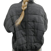Womens Cozy Lightweight Winter Zip-Up Jacket in Quilted Fleece - Rebooters