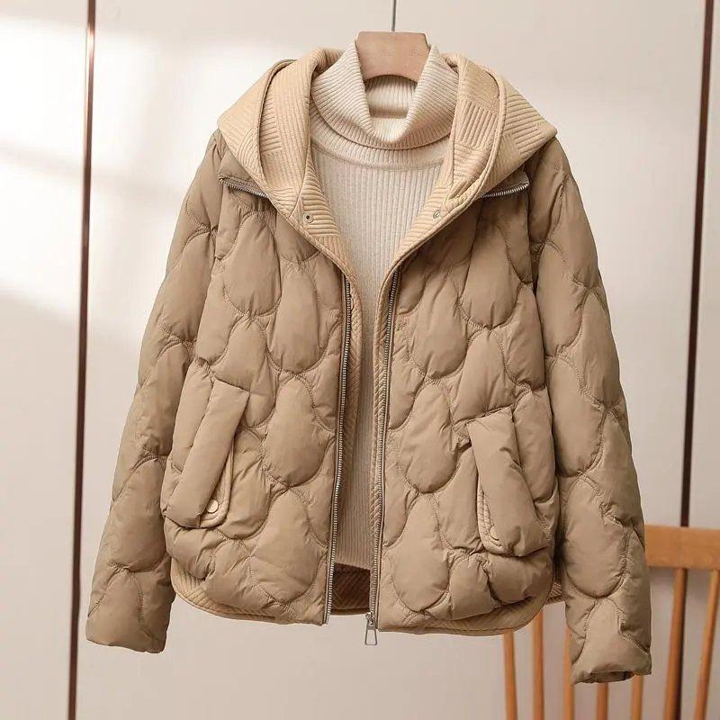 Womens Cozy Quilted Hooded Puffer Jacket for Warmth - Rebooters