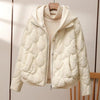 Womens Cozy Quilted Hooded Puffer Jacket for Warmth - Rebooters