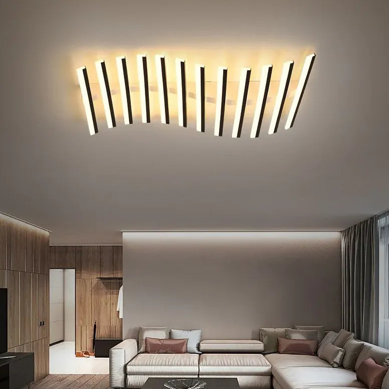 Wavy Slim Tube Modern Ceiling Light for Living Spaces - Rebooters