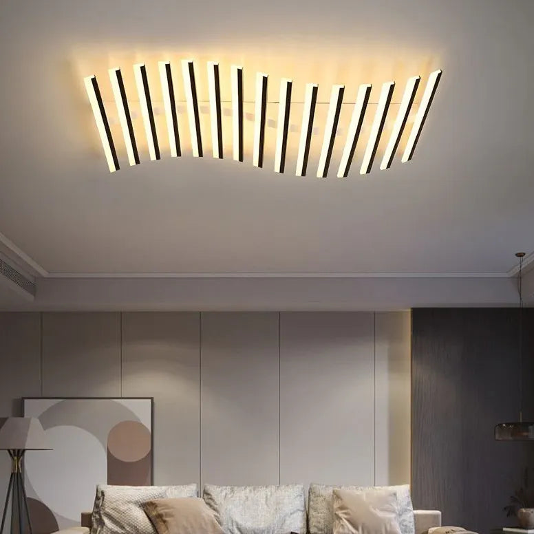 Wavy Slim Tube Modern Ceiling Light for Living Spaces - Rebooters