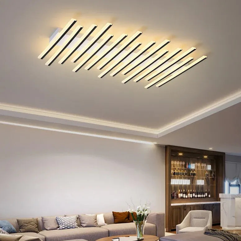 Wavy Slim Tube Modern Ceiling Light for Living Spaces - Rebooters