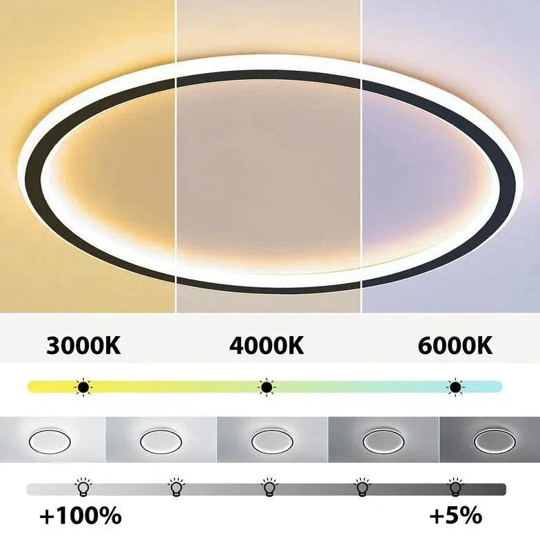 Ring Modern Living Room Flush Ceiling Lights Dimmable Design - Rebooters