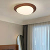 Round Minimalist Ceiling Light with Wooden Frame Fixture - Rebooters