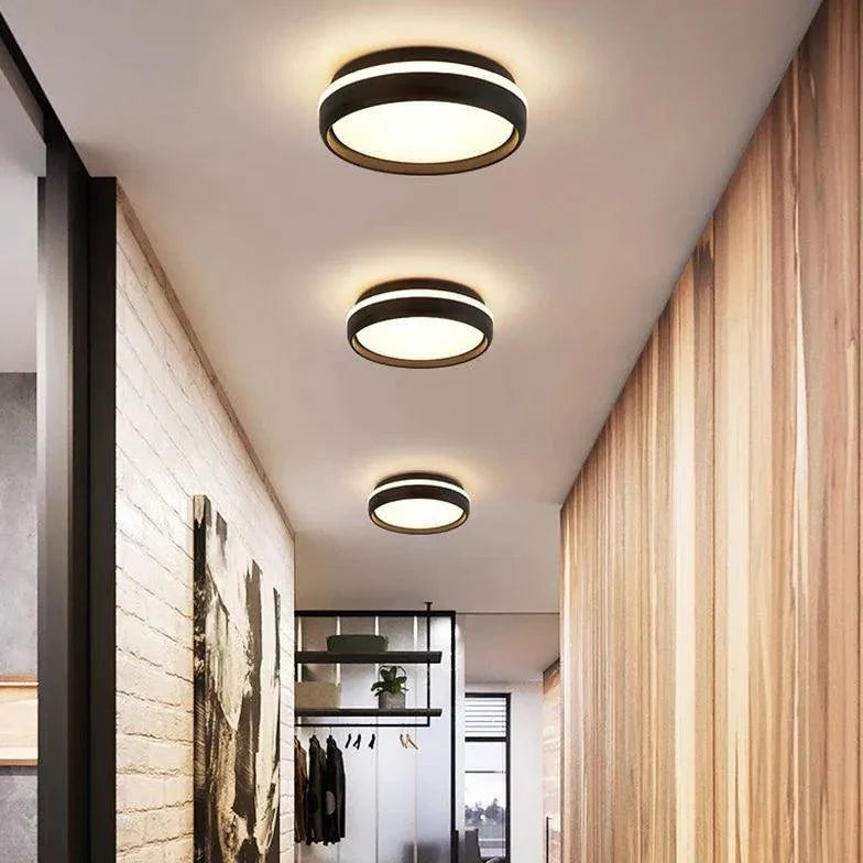 Round Dual-Tone Frame Ceiling Light for Hallway Design - Rebooters