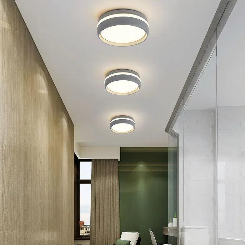 Round Dual-Tone Frame Ceiling Light for Hallway Design - Rebooters