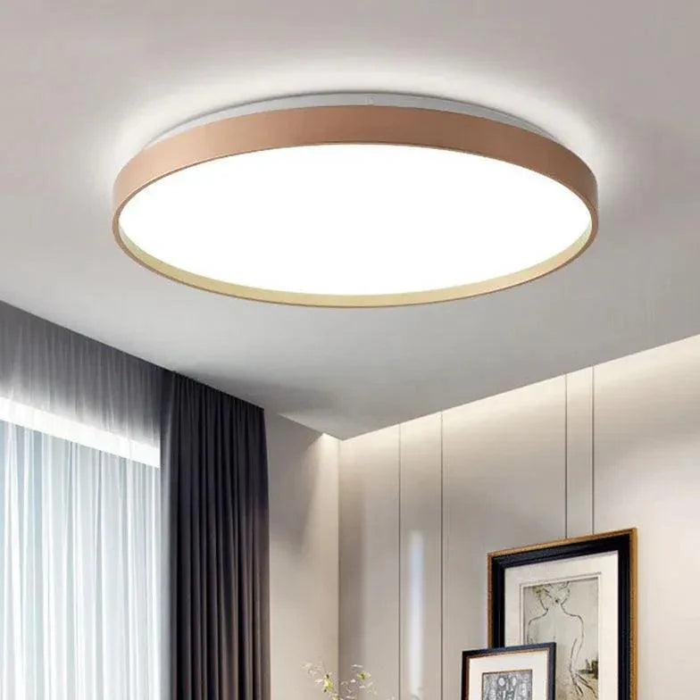 Flat Circular Shape Bedroom Flush Ceiling Lights Fixture - Rebooters