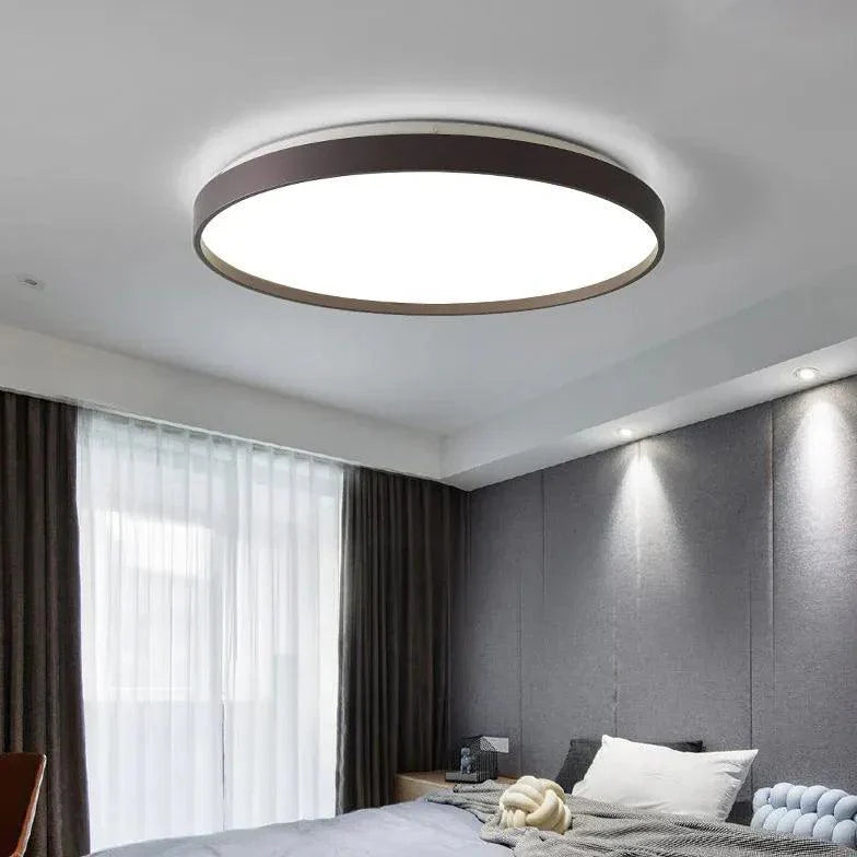 Flat Circular Shape Bedroom Flush Ceiling Lights Fixture - Rebooters