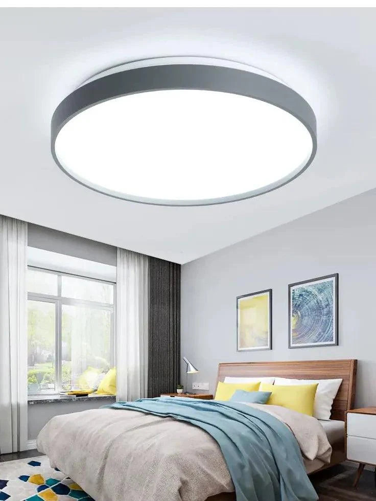 Flat Circular Shape Bedroom Flush Ceiling Lights Fixture - Rebooters