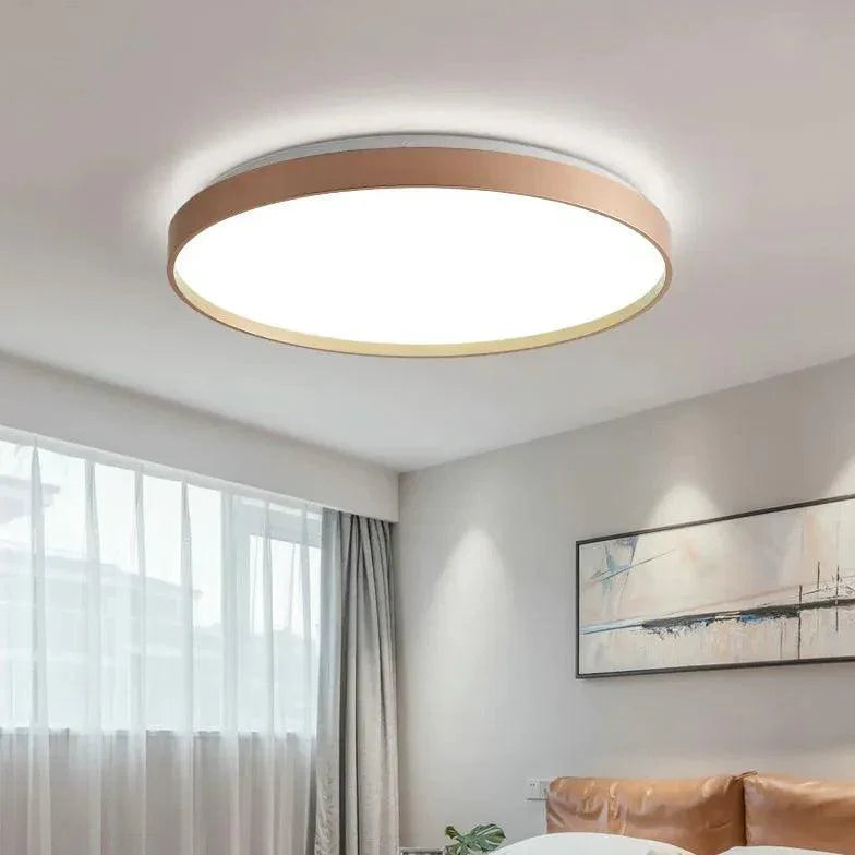 Flat Circular Shape Bedroom Flush Ceiling Lights Fixture - Rebooters