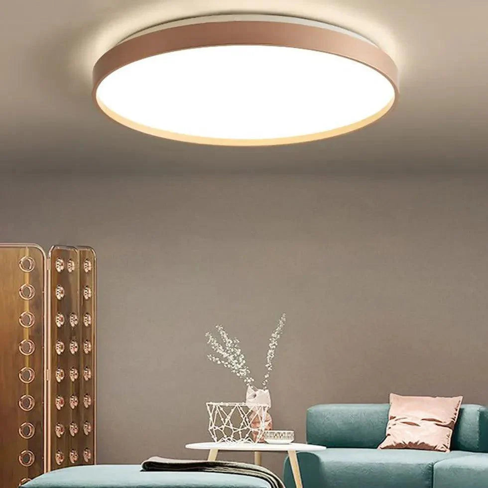 Flat Circular Shape Bedroom Flush Ceiling Lights Fixture - Rebooters