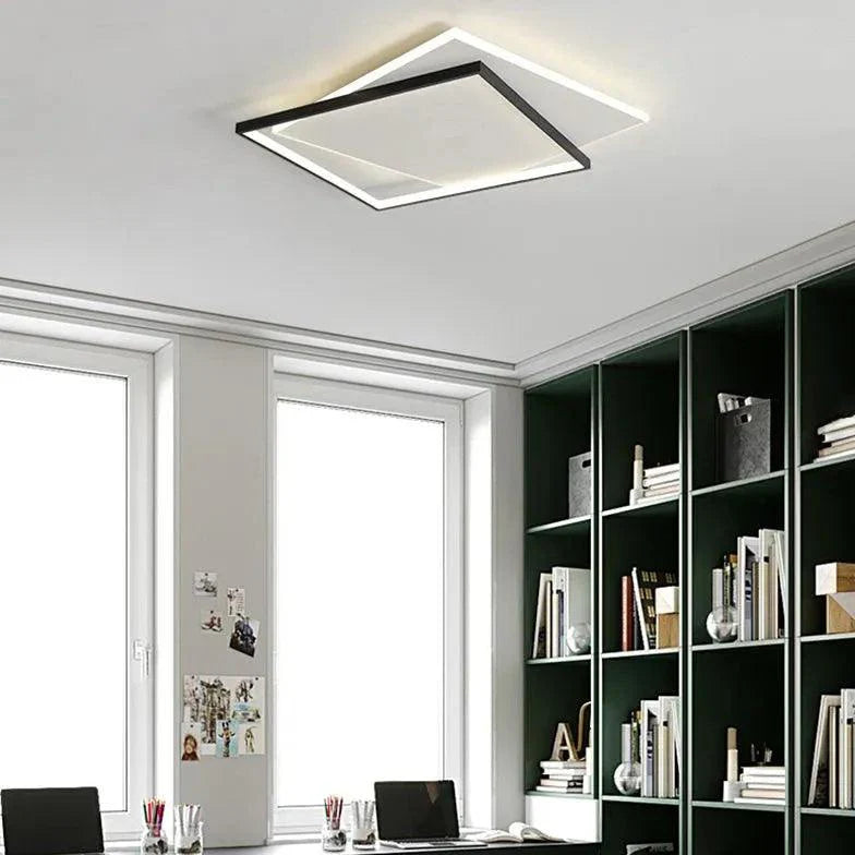 Black and White Dual-Tone Square Ceiling Light Fixture - Rebooters